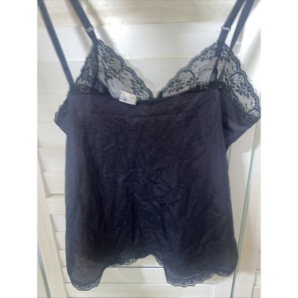Vintage Mel-Lin Black Camisole Half Slip Nylon Lace Size Small USA Made - Picture 6 of 8